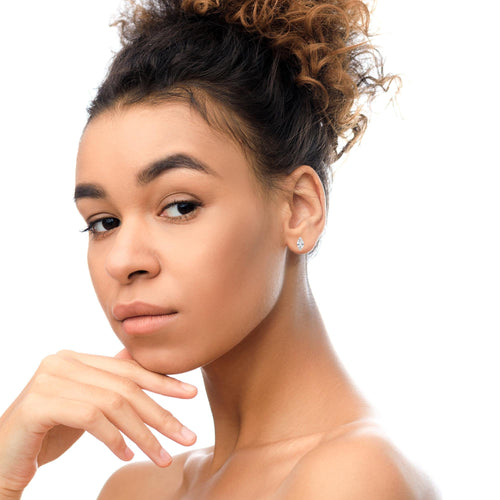 1/2 CTW 2 Prong Set Marquise Solitaire Lab Grown Diamond Studs 14K White Gold